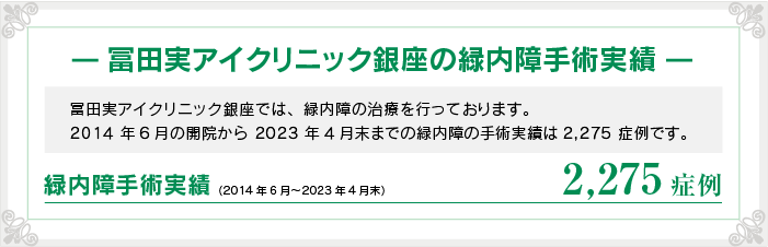 緑内障治療実績