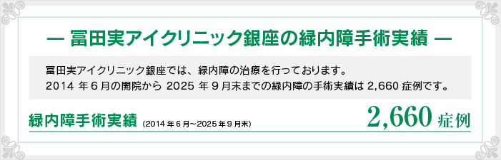 緑内障治療実績