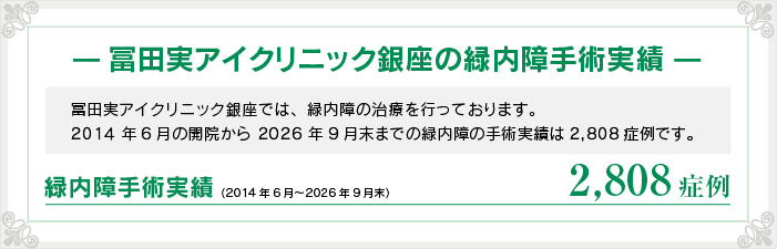 緑内障治療実績
